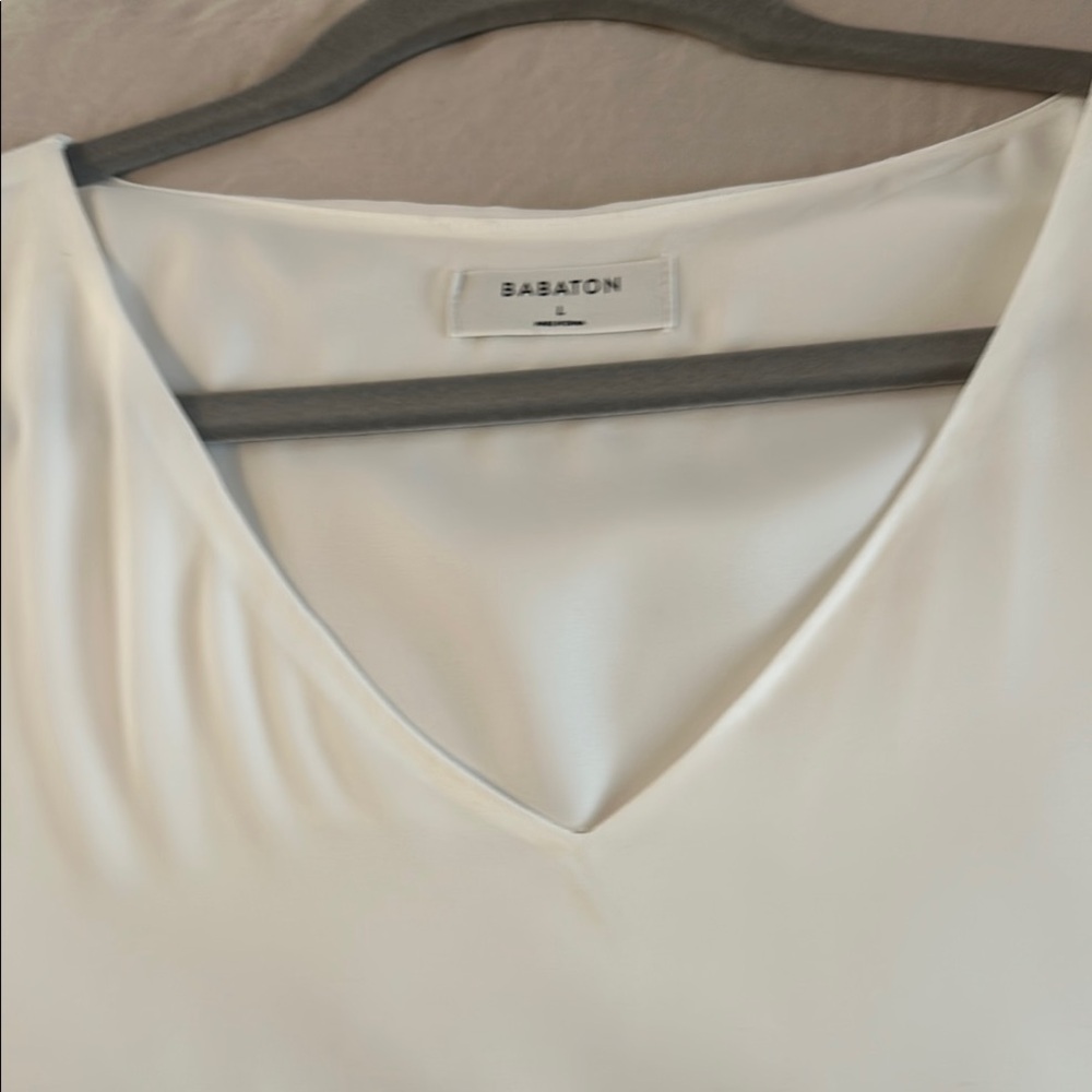 Babaton Ivory V-Neck Blouse